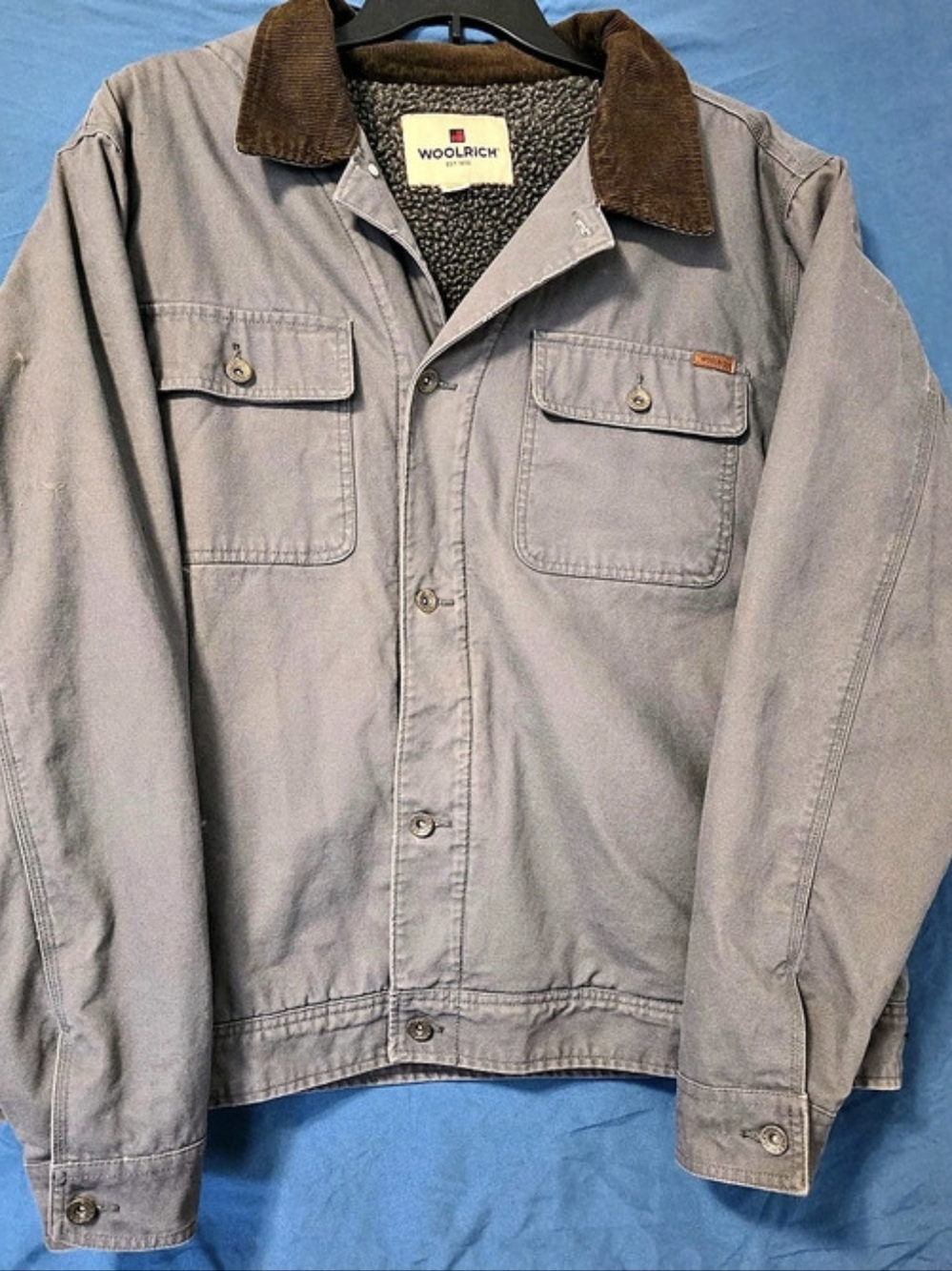 Woolrich Men's Gray Sherpa Lined Jacket XXL